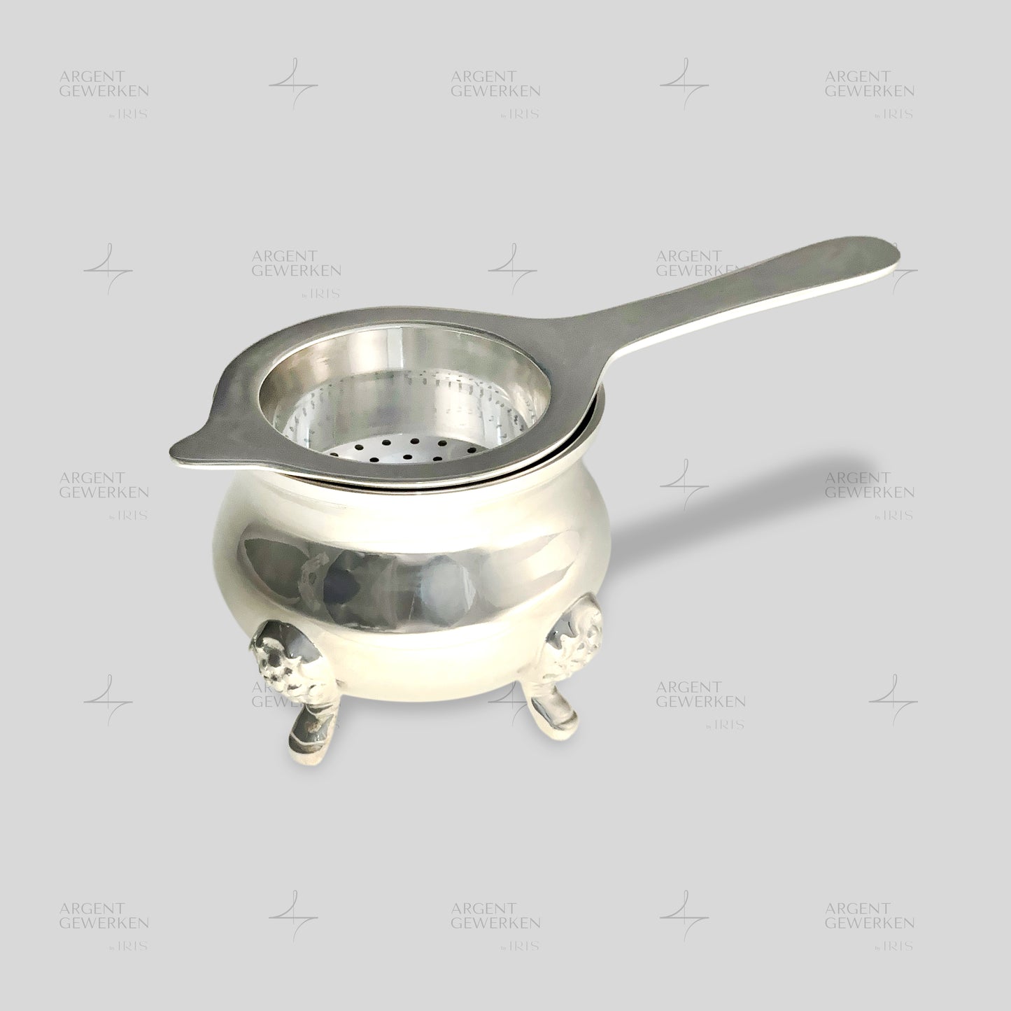 Art Nouveau Silver Plated Drip Bowl & Strainer