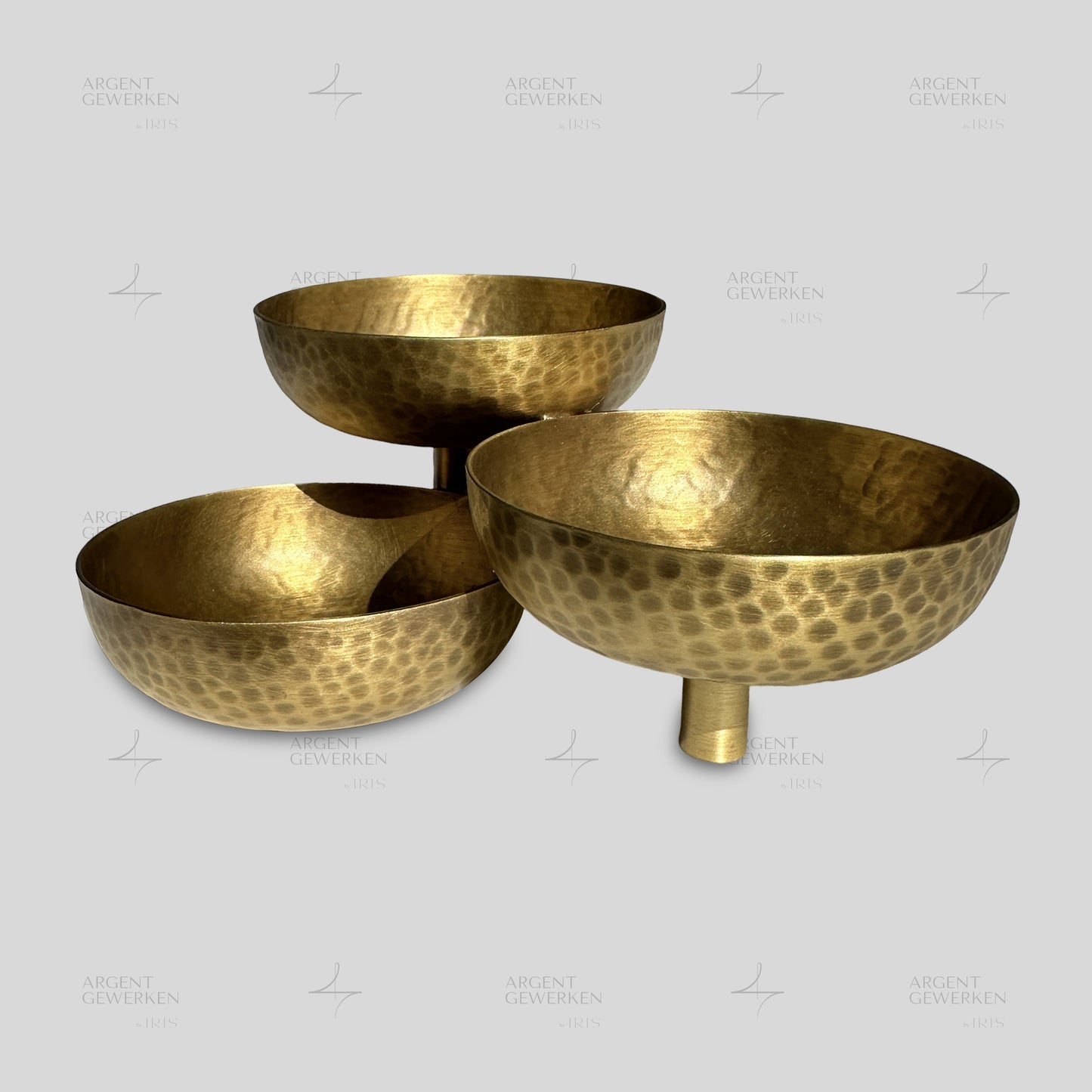Kansa Finish Three-Tier Nut Bowl