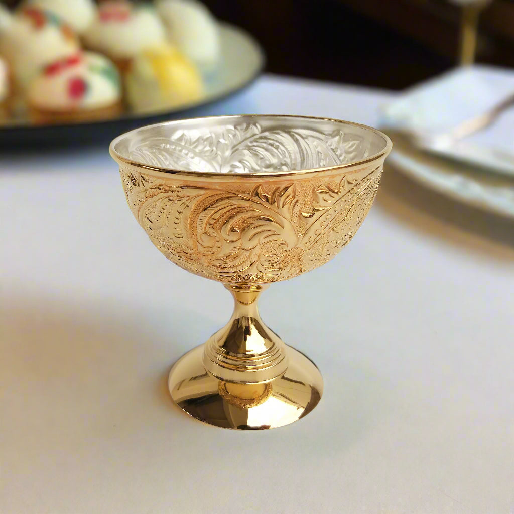 Classic Vine Golden Dessert Cup | Set of Two
