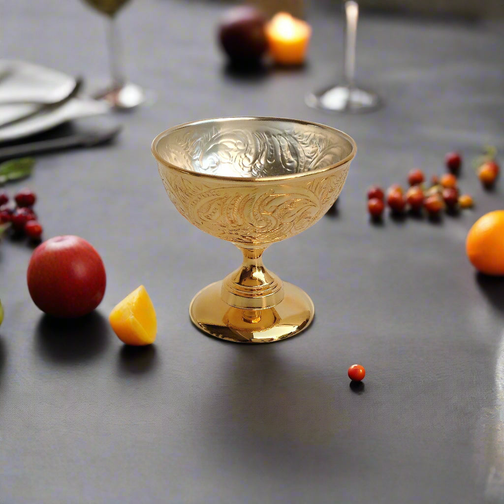 Classic Vine Golden Dessert Cup | Set of Two