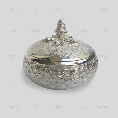 Classic Vine Silver Plated Round Box