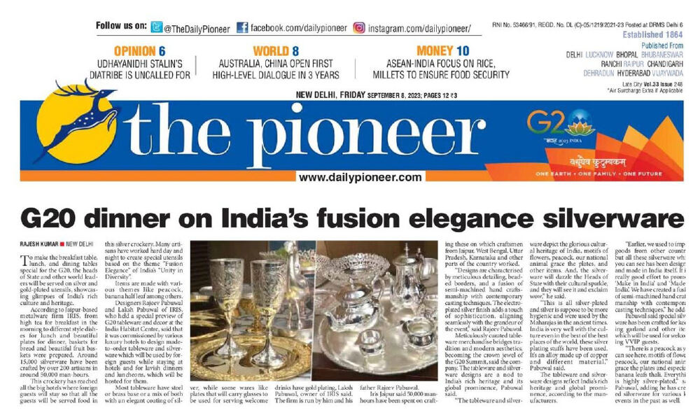 G20 Summit — Official Tableware Supplier press clipping 3