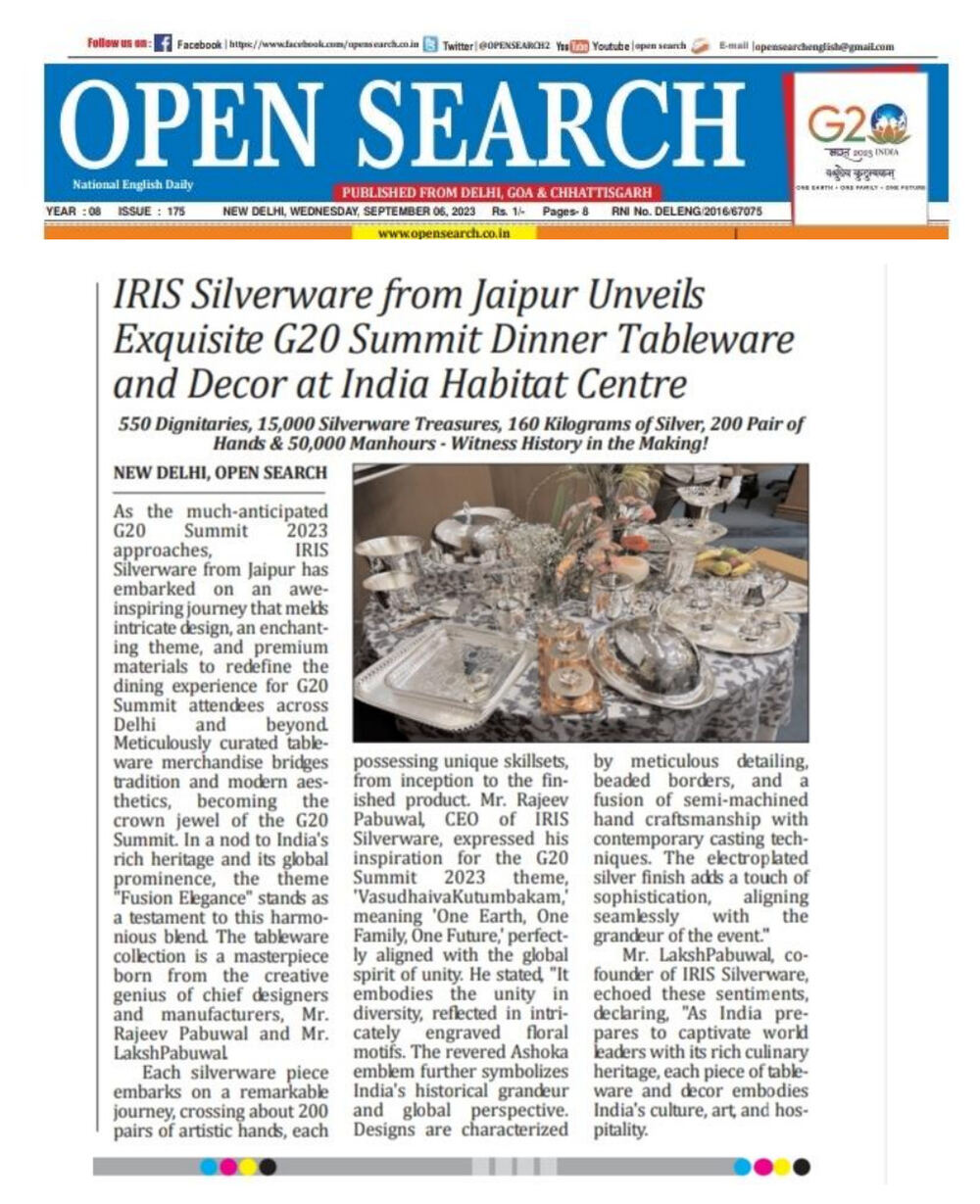 G20 Summit — Official Tableware Supplier press clipping 17